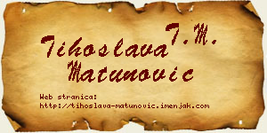 Tihoslava Matunović vizit kartica